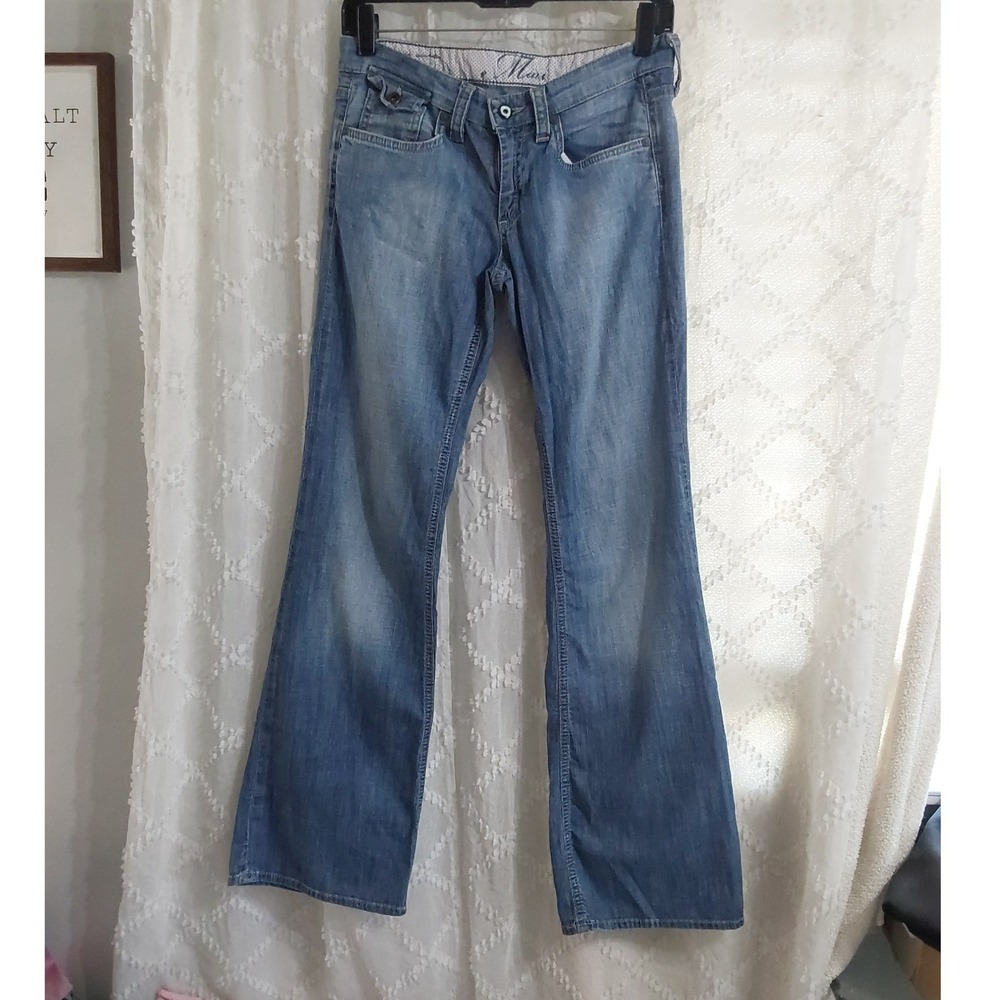 Mavi Mishka Flare Jeans Womens 29/32 Light Wash Blue Denim Bootcut Y2K Retro